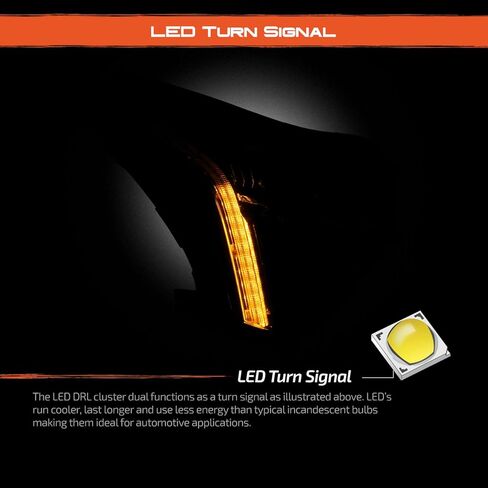 AKKON - يناسب 2017-2018 كاديلاك XT5 [LED DRL] جهاز عرض كروم شفاف للمصابيح الأمامية للسائق استبدال الجانب الأيسر in Saudi Arabia