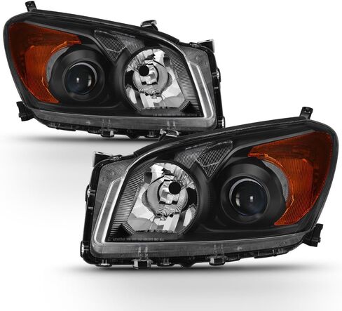 AKKON - For 2009 2010 2011 2012 Toyota RAV4 Black Headlights Lamps Front Driver Left+ Passenger Right Side Pair in Saudi Arabia