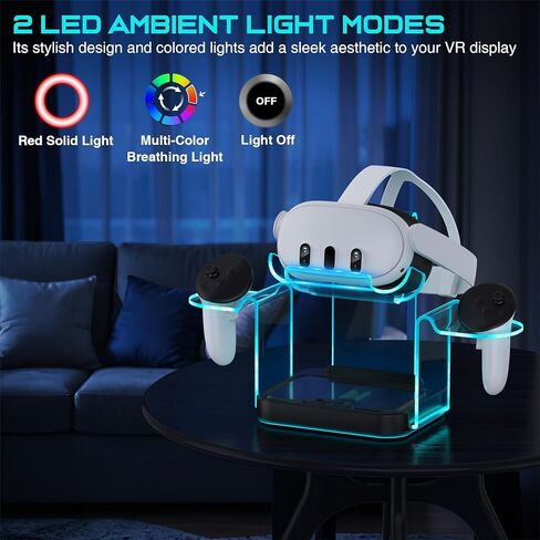 Fast VR Charging Dock for Meta Oculus Quest 3: LED Quest Charger Station for Oculus 3 Aceesories - Controller Charger with 2 Rechargeable Batteries/45W USB-C Charger Adapter in Kuwait