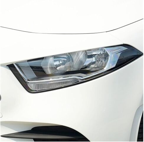 غطاء المصباح الأمامي للسيارة متوافق مع Benz W177 W257 A-Class 2019 2020 2021 كشافات أمامية بلاستيكية لين عاكس الضوء قذيفة استبدال الزجاج (2 قطعة اليسار واليمين) in Kuwait
