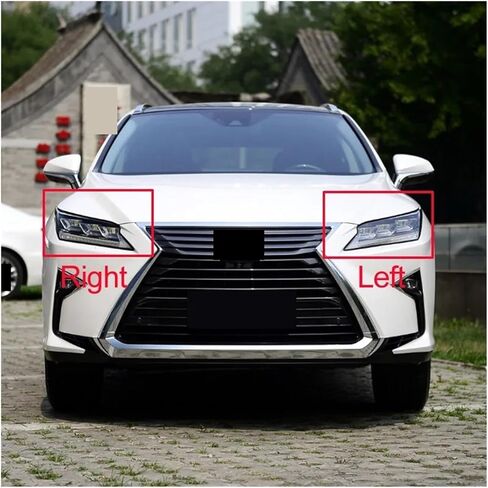 غطاء المصباح الأمامي للسيارة متوافق مع لكزس RX300 RX350 RX450 2016 2017 2018 2019 قناع عدسة المصباح الأمامي الشفاف عاكس الضوء الزجاجي (يسار) in Kuwait
