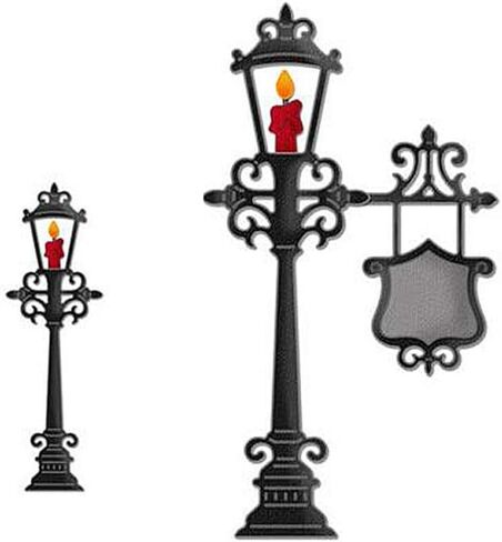 Metal Halloween Die Cuts Road Lamp Pumpkin Tree Cutting Dies Embossing Stencil Template for Card Making Scrapbooking Paper Craft Album Stamps DIY Halloween Décor Christmas Pumpkin Dies for Card Making in Saudi Arabia