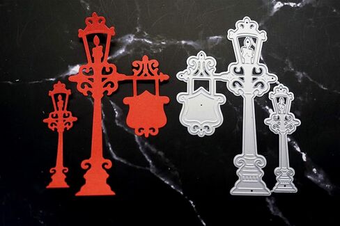 Metal Halloween Die Cuts Road Lamp Pumpkin Tree Cutting Dies Embossing Stencil Template for Card Making Scrapbooking Paper Craft Album Stamps DIY Halloween Décor Christmas Pumpkin Dies for Card Making in Saudi Arabia