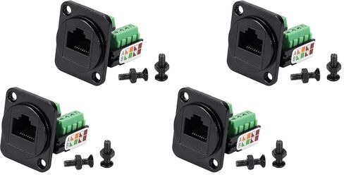 Jienk 5PCS RJ45 Female Panel Mount Screw Terminal Adapter, D-Type RJ45 8P8C Female to 8pin Terminal for Cat5e LAN Network Bulkhead Coupler in Kuwait