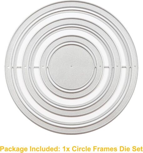 6Pcs/Set ​​​​​​​Circular Frames Cutting Dies for DIY Scrapbooking Paper Crafting Handmade Crafts Die Cuts Paper Crafting Card Making Arts Crafts in Saudi Arabia