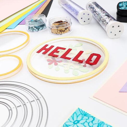 6Pcs/Set ​​​​​​​Circular Frames Cutting Dies for DIY Scrapbooking Paper Crafting Handmade Crafts Die Cuts Paper Crafting Card Making Arts Crafts in Saudi Arabia