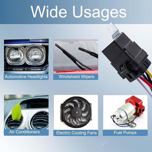 10 عبوات 40/30 أمبير 12 فولت تيار مستمر مجموعة تتابع مقاومة للماء مع ضفيرة شديدة التحمل، مرحل سيارة SPDT ذو 5 دبابيس in Kuwait