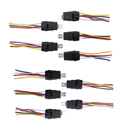 10 عبوات 40/30 أمبير 12 فولت تيار مستمر مجموعة تتابع مقاومة للماء مع ضفيرة شديدة التحمل، مرحل سيارة SPDT ذو 5 دبابيس in Kuwait