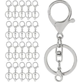 20 قطعة من مشابك مخلب جراد البحر، وخطاطيف دوارة، وحلقات سلسلة مفاتيح منفصلة، ​​ومشبك جراد البحر الصغير لصناعة الحرف اليدوية/المجوهرات (ذهبي) in Kuwait