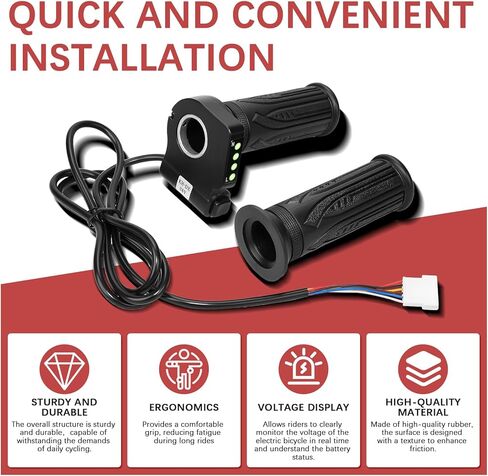 زوج KH-DX 36 فولت مقبض خانق للدراجة الكهربائية مناسب للاستبدال، لـ Jetson Bolt Pro/Atlas/Ancheer وDYU D3F/D2F/C3/C4 Ebike، مع زر التحكم في السرعة وشاشة LCD الجهد in Kuwait