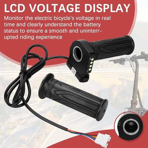 زوج KH-DX 36 فولت مقبض خانق للدراجة الكهربائية مناسب للاستبدال، لـ Jetson Bolt Pro/Atlas/Ancheer وDYU D3F/D2F/C3/C4 Ebike، مع زر التحكم في السرعة وشاشة LCD الجهد in Kuwait