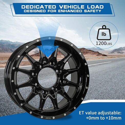 15in ATV/UTV Wheel Rim 15x7 4x136/156 +10 mm Offset Premium Aluminum Alloy Rim with Black Spokes, Center Bore-110.18mm Wheel Load Raiting - 1200 LBS in Saudi Arabia