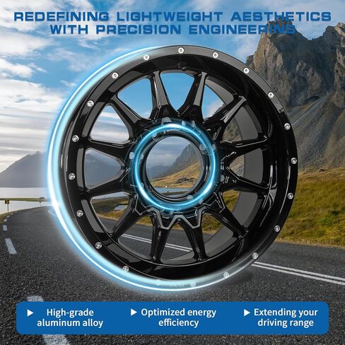 15in ATV/UTV Wheel Rim 15x7 4x136/156 +10 mm Offset Premium Aluminum Alloy Rim with Black Spokes, Center Bore-110.18mm Wheel Load Raiting - 1200 LBS in Saudi Arabia