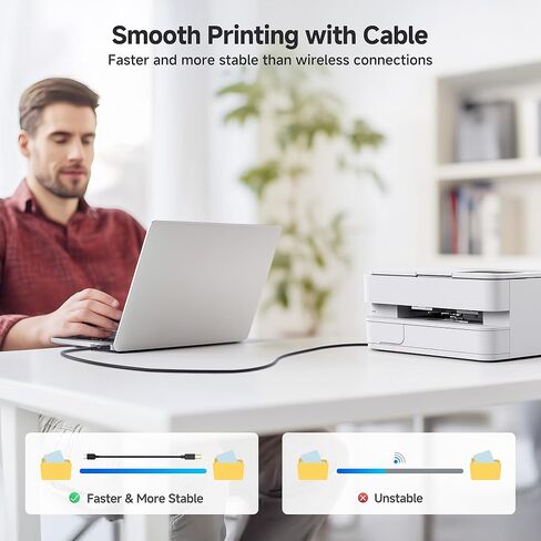 Cable Matters USB C Printer Cable 9.8 ft (USB C to USB B Cable, USB B to USB C Cable) Compatible with Printer, MIDI Controller, MIDI Keyboard and More in Black - 9.8 Feet in Saudi Arabia