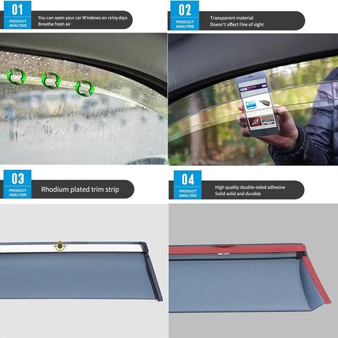 واقيات نافذة السيارة من Rain Guard متوافقة مع Lexus ES250/300h/350 【MK7-XZ10 2019-2025】، أقنعة تثبيت خارجية، عاكسات جانبية تلقائية للنوافذ، ملحقات السيارة - مع شرائط ساطعة in Saudi Arabia