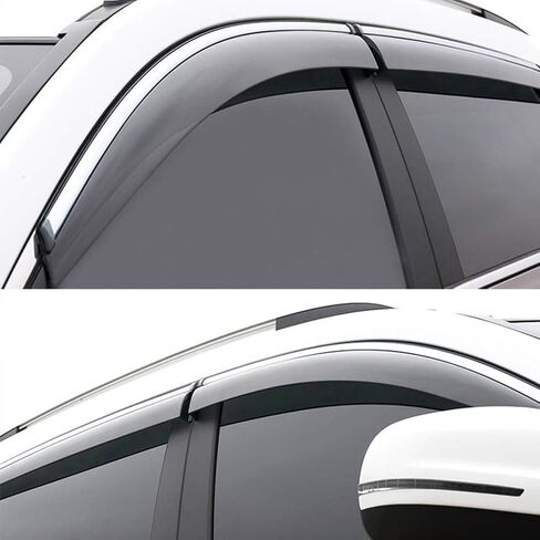 واقيات نافذة السيارة من Rain Guard متوافقة مع Lexus ES250/300h/350 【MK7-XZ10 2019-2025】، أقنعة تثبيت خارجية، عاكسات جانبية تلقائية للنوافذ، ملحقات السيارة - مع شرائط ساطعة in Saudi Arabia