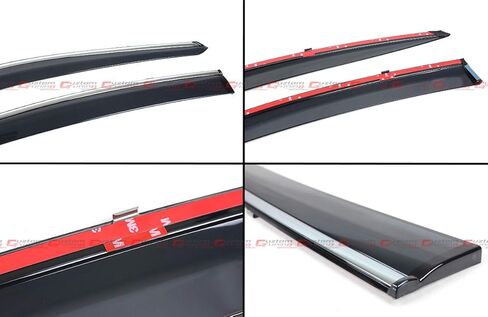 VIP Smoke Tinted Chrome Trim Clip-on Window Visor Rain Guard Deflector Replacement Compatible for 2019-2024 Lexus ES250 ES300h ES350 in Saudi Arabia