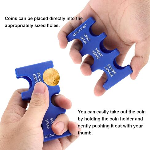 2pcs Japanese Coin Holders, Yen Organizer Hard Case with 6 Slots Rectangle Coin Dispenser Plastic Coin Sorter Collection Purse Wallet for Car Coin Container Storage Change Pouch(Blue and Green) in Saudi Arabia