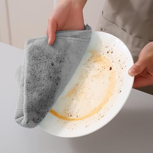 10PCS Grey Microfiber Cleaning Cloth, 9.85"x9.85": Ultra - Absorbent, Ideal for Car Wash and Home Cleaning in Saudi Arabia