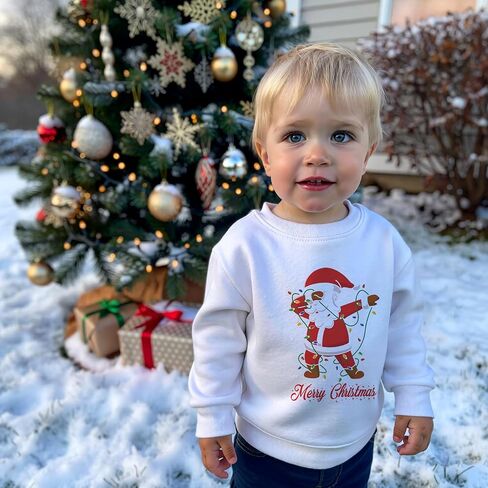 Toddler Christmas Sweatshirt Baby Girl Boy Snowman Face Long Sleeve Pullover Tops in Kuwait