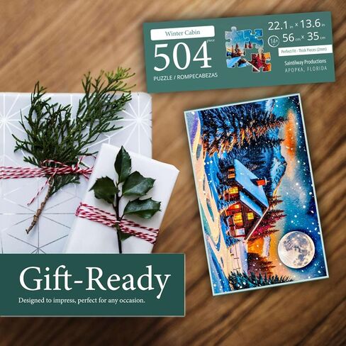 ألغاز الصور المقطوعة للبالغين 500 قطعة - فن ملون ومفصل رقميًا - حروف على الظهر - Rompecabezas para Adultos - هدايا فريدة للأزواج والمراهقين (كابينة الشتاء) in Kuwait