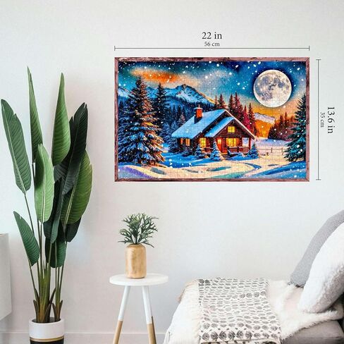 ألغاز الصور المقطوعة للبالغين 500 قطعة - فن ملون ومفصل رقميًا - حروف على الظهر - Rompecabezas para Adultos - هدايا فريدة للأزواج والمراهقين (كابينة الشتاء) in Kuwait