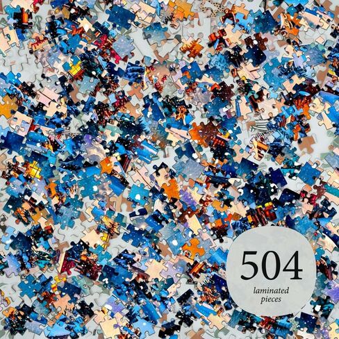 ألغاز الصور المقطوعة للبالغين 500 قطعة - فن ملون ومفصل رقميًا - حروف على الظهر - Rompecabezas para Adultos - هدايا فريدة للأزواج والمراهقين (كابينة الشتاء) in Kuwait