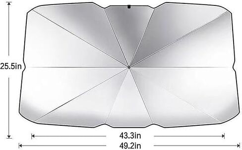 Foldable Car Windshield Sunshade, Sedan SUV Car Windshield Sunshade, UV Protection and Insulation Foldable Sunshade, Easy to Store and Use (50X 26 Inches) in Saudi Arabia