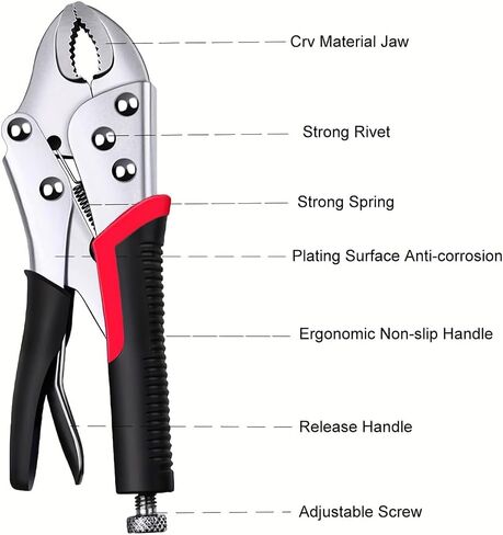 5-Inch Locking Pliers, Curved Jaw Locking Pliers Integrated Wire Cutter, Fit for Clamping Twisting in Saudi Arabia
