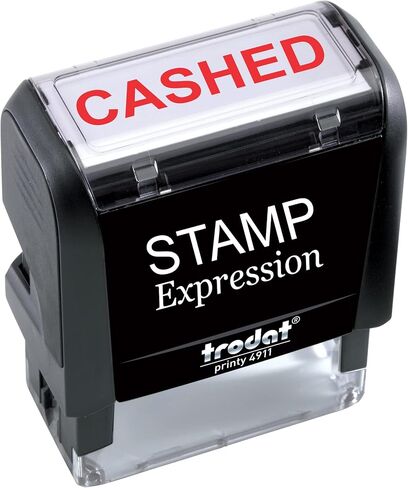 StampExpression - CASHED Office Self Inking Rubber Stamp - Red Ink (A-5244) in Saudi Arabia