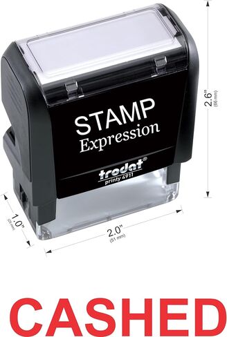 StampExpression - CASHED Office Self Inking Rubber Stamp - Red Ink (A-5244) in Saudi Arabia