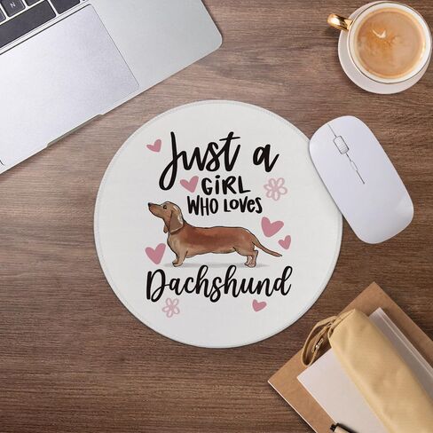 لوحة ماوس لطيفة من Dachshund، لوحة ماوس لمحبي الكلاب للمكتب والمنزل والمكتب والنوم وأجهزة الكمبيوتر المحمول، مقاس 7.9 × 7.9 بوصة، مجرد فتاة تحب Dachshund in Saudi Arabia