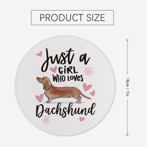 لوحة ماوس لطيفة من Dachshund، لوحة ماوس لمحبي الكلاب للمكتب والمنزل والمكتب والنوم وأجهزة الكمبيوتر المحمول، مقاس 7.9 × 7.9 بوصة، مجرد فتاة تحب Dachshund in Saudi Arabia