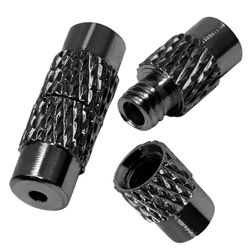 60Pcs Brass Screw Twist Clasps, Barrel Clasp Cord End Caps for DIY Bracelet and Necklace, Brass Barrel Tube Fastener for Craft Supplies/Waist Beads(Black) in Saudi Arabia