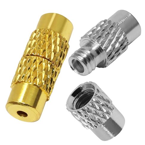 60Pcs Brass Screw Twist Clasps, Barrel Clasp Cord End Caps for DIY Bracelet and Necklace, Brass Barrel Tube Fastener for Craft Supplies/Waist Beads(Black) in Saudi Arabia