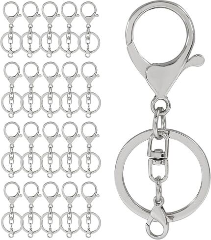 20 قطعة من مشابك مخلب جراد البحر، وخطاطيف دوارة، وحلقات سلسلة مفاتيح منفصلة، ​​ومشبك جراد البحر الصغير لصناعة الحرف اليدوية/المجوهرات (ذهبي) in Kuwait