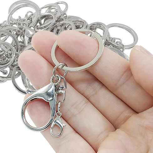 20 قطعة من مشابك مخلب جراد البحر، وخطاطيف دوارة، وحلقات سلسلة مفاتيح منفصلة، ​​ومشبك جراد البحر الصغير لصناعة الحرف اليدوية/المجوهرات (ذهبي) in Kuwait