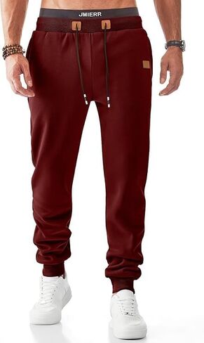 JMIERR Men's Sweatpants with Zipper Pockets Fleece Tapered Joggers Drawstring Waist Athletic Gym Running Workout Track Pants in Saudi Arabia