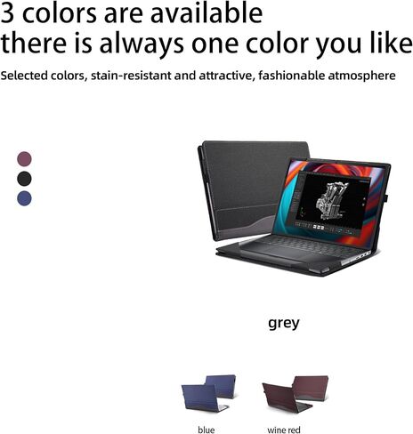 غطاء الكمبيوتر المحمول لجهاز الكمبيوتر المحمول Dell Precision 5490 Workstation (2024) | حافظة شاملة مقاس 14 بوصة من جلد البولي يوريثان بغطاء للجيب الداخلي مقاس 14 بوصة (رمادي داكن) in Saudi Arabia