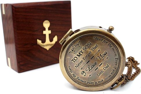 “ to My Son " Camping Compass-Engraved Compass-Graduation Day Gifts for Son-Son Birthday Gifts-Love Mom-Love Dad-Confirmation Gifts for Son-Gift for Teen Boys/Teenagers-Gift for Students. in Saudi Arabia