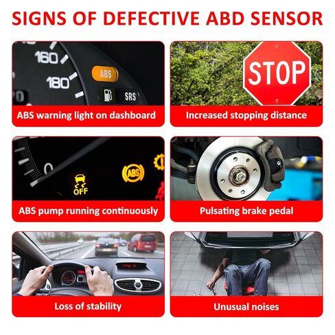 1 قطعة مستشعر سرعة العجلات ABS أمامي يسار أو يمين متوافق مع Ford Escape 2013-2019، Ford Focus 2012-2014، Mazda 3 2004-2013، Lincoln MKC 2015-2017، فولفو C30 2007-2013، فولفو C70 2006-2013، إلخ. in Kuwait