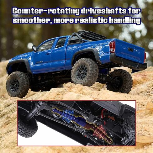FMS 1/24 FCX24M Toyota Tacoma RC Crawler, Officially Licensed RC Truck 2 Speeds Switch with LED Lights, Off-Road RC Model for Adults (Blue) in Saudi Arabia