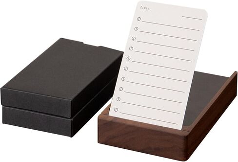 muso wood Daily To Do List Planner with Walnut Stand - 100 To Do List Cards - Undated Daily Planner Notepad for Desk Accessories and Supplies, Enhanced Productivity, Work Office Accessories in Saudi Arabia