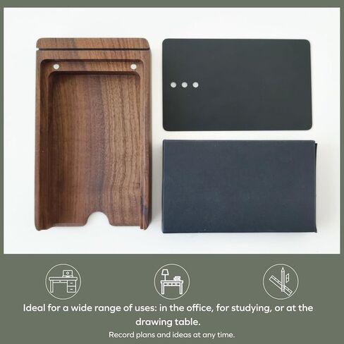 muso wood Daily To Do List Planner with Walnut Stand - 100 To Do List Cards - Undated Daily Planner Notepad for Desk Accessories and Supplies, Enhanced Productivity, Work Office Accessories in Saudi Arabia