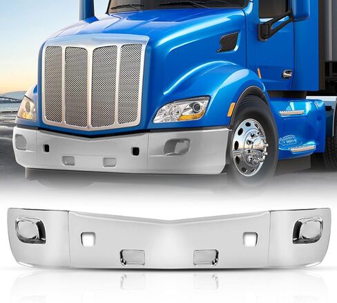 Bumper Assembly w/o Fog Light Hole fit for 2013-2022 Peterbilt 579 Semi Truck Chrome in Saudi Arabia