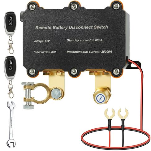 HALENBA Remote Battery Disconnect Switch 12V 500A - Smart Voltage Control Battery Kill Switch for Cars,RVs,Truck - Anti Theft Battery Shut Off Switch for Car,with 2 Wireless Remotes in Saudi Arabia