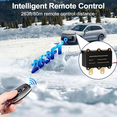 HALENBA Remote Battery Disconnect Switch 12V 500A - Smart Voltage Control Battery Kill Switch for Cars,RVs,Truck - Anti Theft Battery Shut Off Switch for Car,with 2 Wireless Remotes in Saudi Arabia