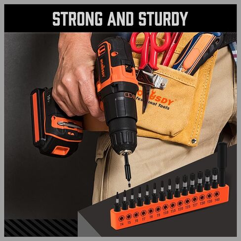 HORUSDY Impact Torx Bit Set, 36-Piece Tamper-Proof Star Bit Set (T5-T40) for Impact Driver, Tamper-Resistant Fastener Star Drive Bit, S2 Steel, 1" & 2.3" Long, with Storage Box in Kuwait