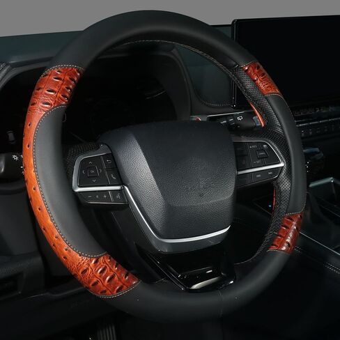 Customized Auto Car Steering Wheel Cover for Toyota, Steering Wheel Cover for Toyota Highlander 4Runner Tacoma Corolla Camry, Black in Saudi Arabia