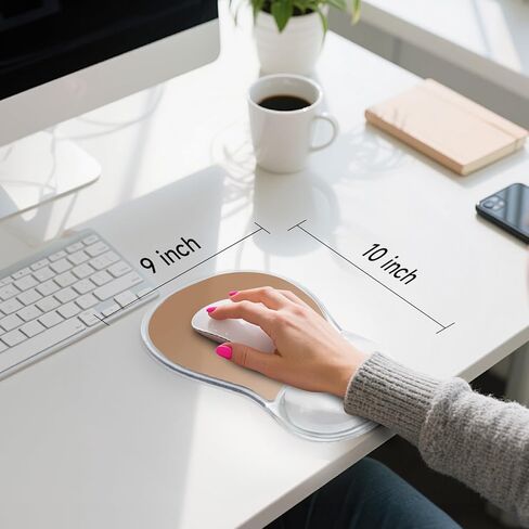 icolor Crystals Gel Wrist Rest Mouse Pads Ergonomic Mouse Mat with Memory Gel Cushion,Non-Slip PU Base Desk Skid Gel Pad for Computer Laptop,Relieves Wrist Pain (GreyBlack) in Saudi Arabia